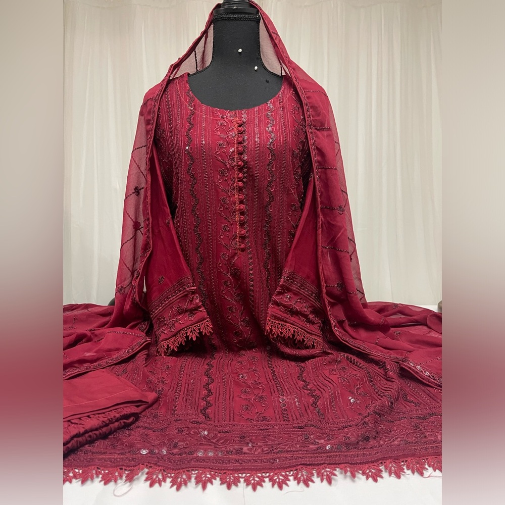 Elegant Embroidered Dress with sequins work